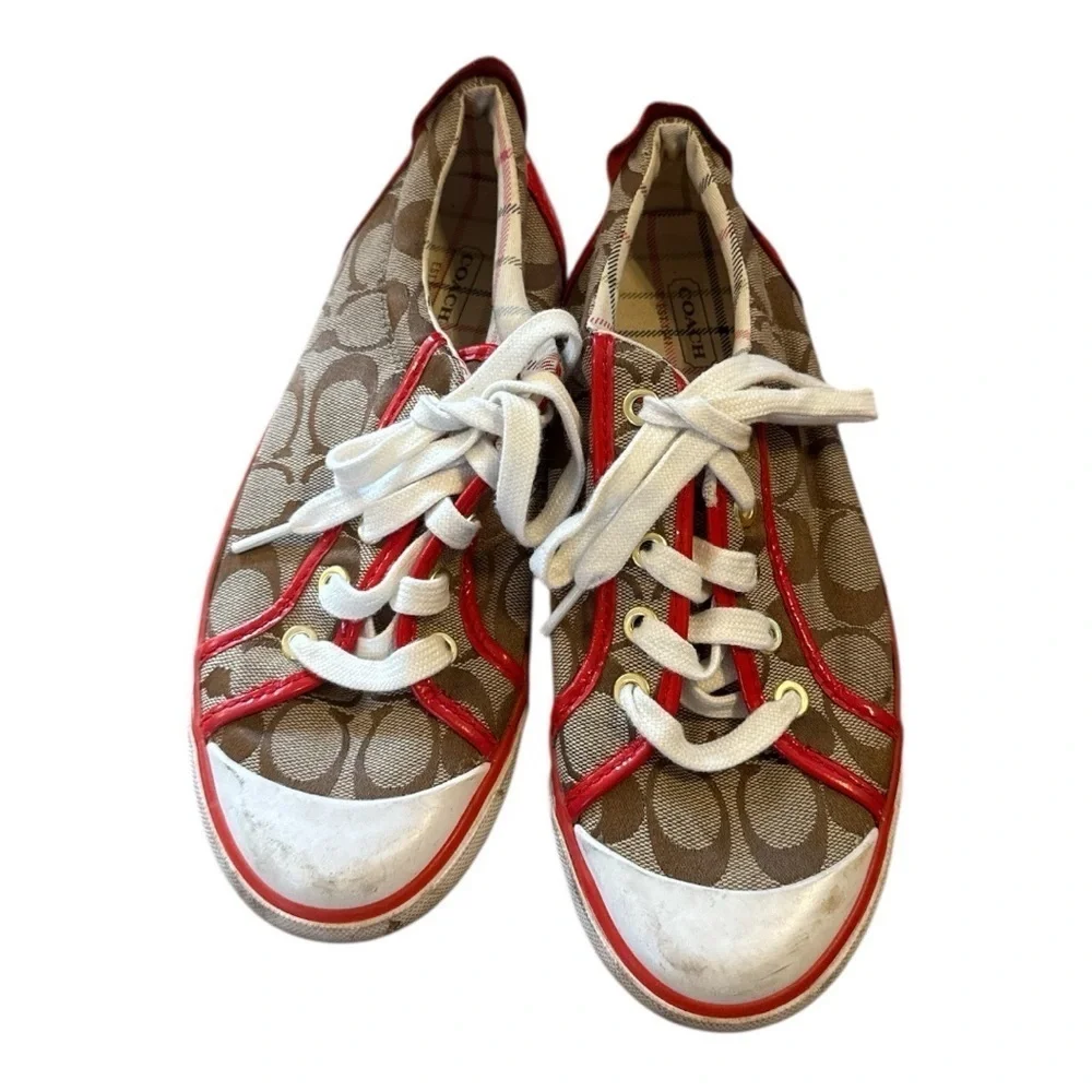 COACH Brown and Red Sneakers
